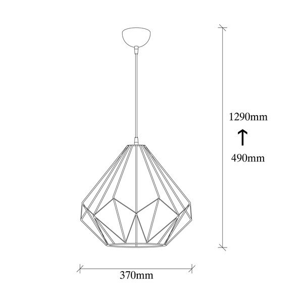 Czarna lampa wisząca z metalowym kloszem ø 37 cm Diamond – Opviq lights-image-4
