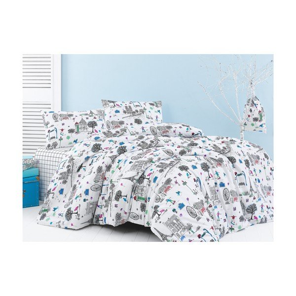 Pościel z prześcieradłem Crazy, 200x220 cm-image-1