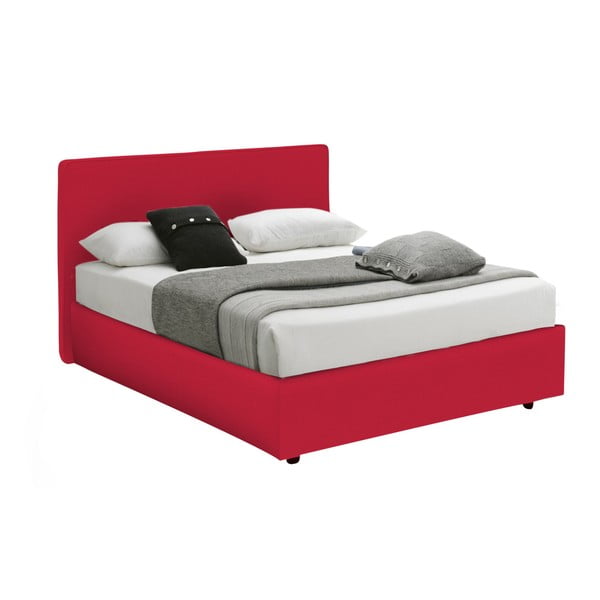 Czerwone łóżko jednoosobowe ze schowkiem 13Casa Ninfea, 120x190 cm