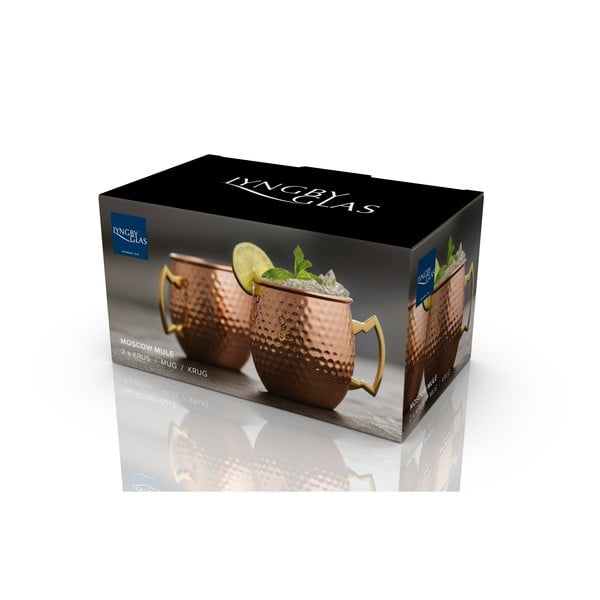 Stalowe kubki w kolorze miedzi zestaw 2 szt. 400 ml Moscow Mule – Lyngby Glas-image-4