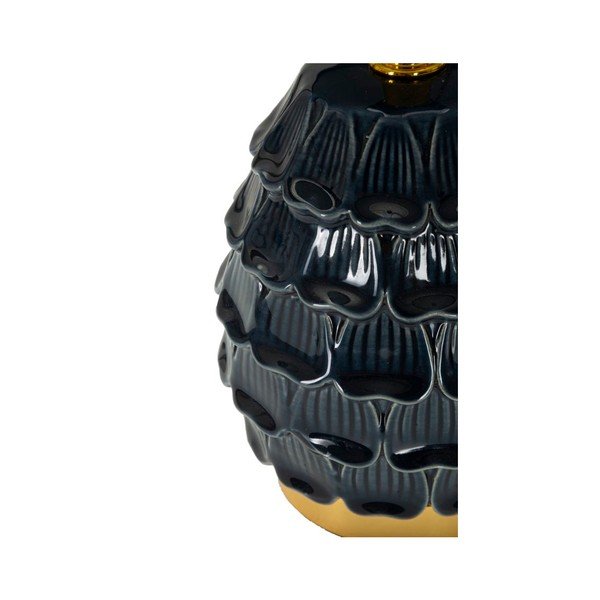 Niebieska lampa stołowa ceramiczna z tekstylnym kloszem (wysokość 30,5 cm) Pigny – Mauro Ferretti-image-3