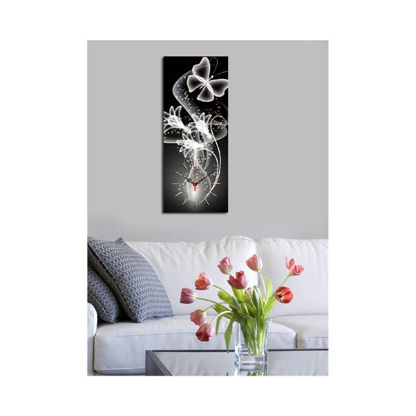 Dekoracyjny zegar ścienny Motyl, 30x70 cm-image-2