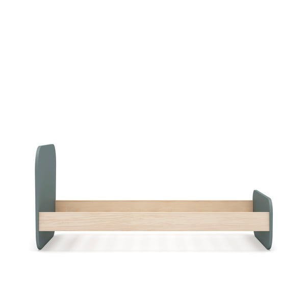 Szarozielone łóżko dziecięce w dekorze sosny ze stelażem 90x190 cm Esteban – Marckeric-image-3