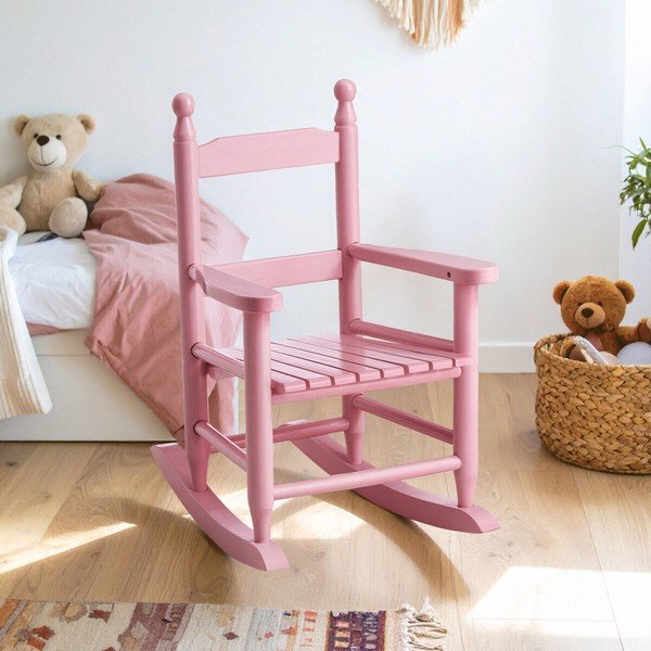 Różowe krzesło dziecięce z litego drewna topolowego – Premier Housewares-image-1