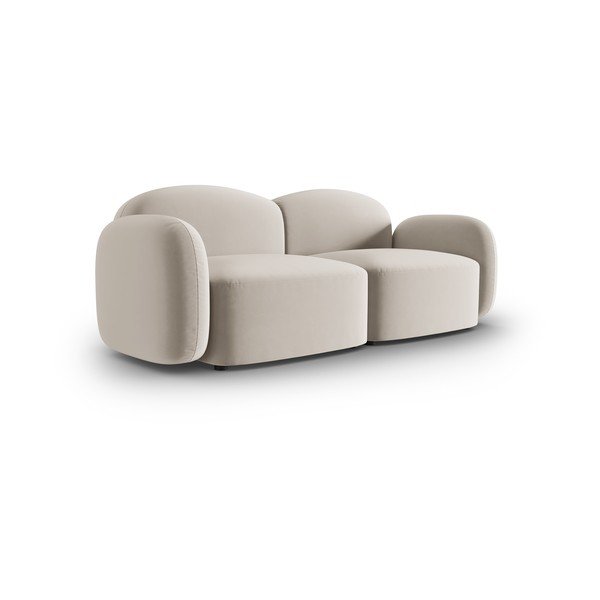 Beżowa aksamitna sofa 194 cm Blair – Micadoni Home-image-2
