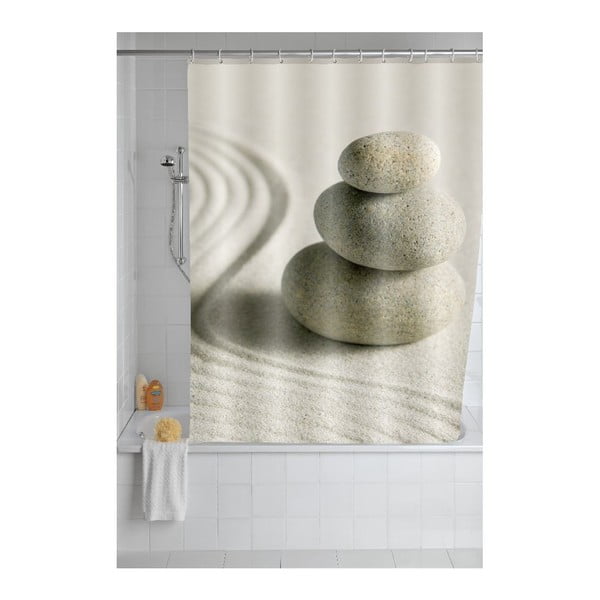 Szara zasłona prysznicowa Wenko Sand, 180x200 cm-image-1