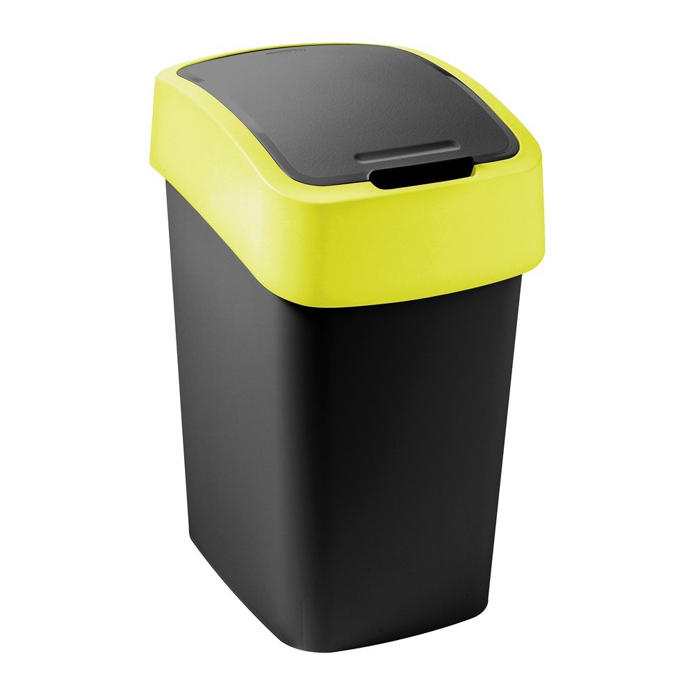 Żółty/czarny plastikowy kosz na śmieci do segregacji odpadów 9 l Flip Bin – Curver