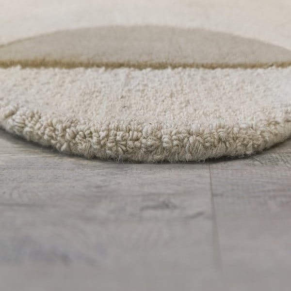 Szarobeżowy wełniany dywan tkany ręcznie 160x230 cm Mia Scallop Frame – Flair Rugs-image-4