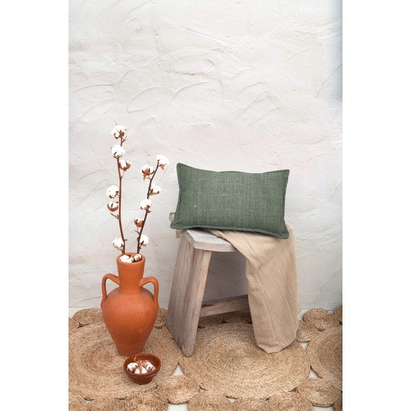 Zielona poduszka dekoracyjna Really Nice Things Lino Moss, 35x50 cm-image-1