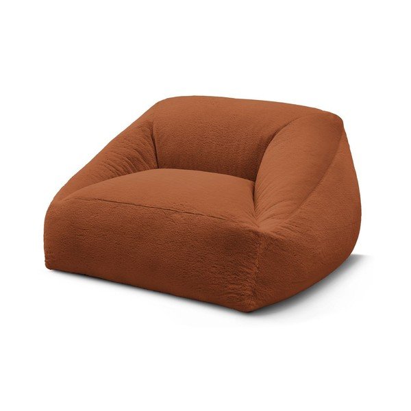 Pomarańczowy worek do siedzenia z imitacji futra Lilibet – Bobochic Paris