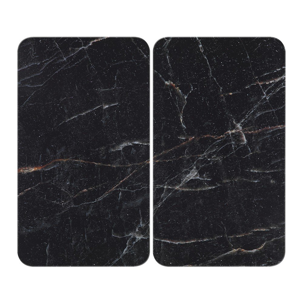 Płyty ochronne na kuchenkę zestaw 2 szt. ze szkła hartowanego 52x30 cm Black Marble – Wenko