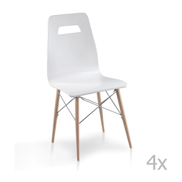 Zestaw 4 białych krzeseł Evergreen House Aiah