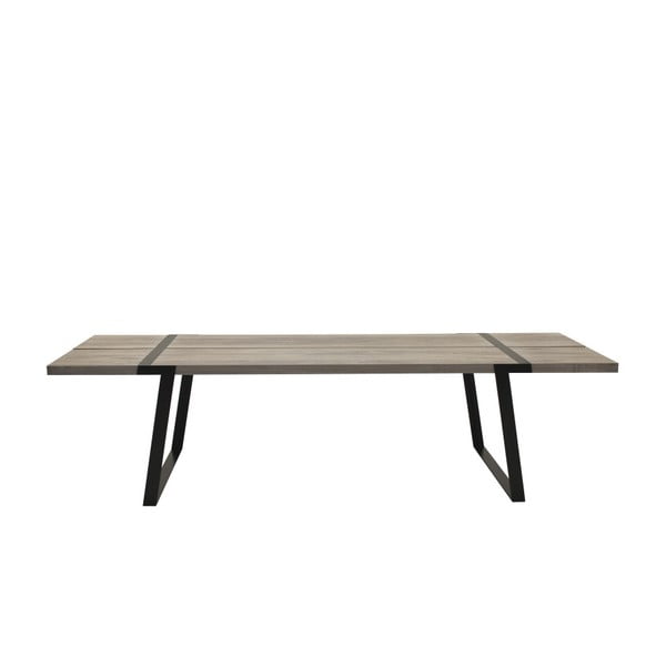 Jasny drewniany stół z czarną konstrukcją Canett Gigant, 240 cm