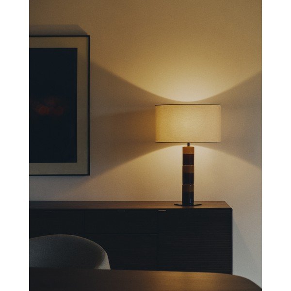 Lampa stołowa z tekstylnym kloszem (wysokość 61,5 cm) Mavran – Kave Home-image-1