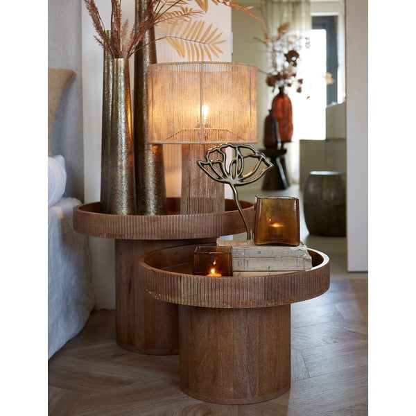 Okrągły stolik z litego drewna mango ø 50 cm Kalomo – Light & Living-image-2