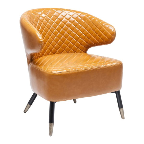 Pomarańczowy fotel ze skóry ekologicznej Kare Design Coctailsessel