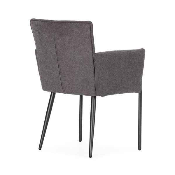 Ciemnoszary tapicerowany fotel jadalniany z podłokietnikami Vesta – MOME-image-3