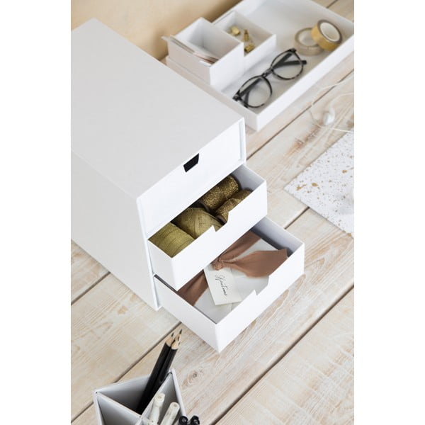 Biały organizer z 3 szufladkami Bigso Box of Sweden Ingrid-image-2