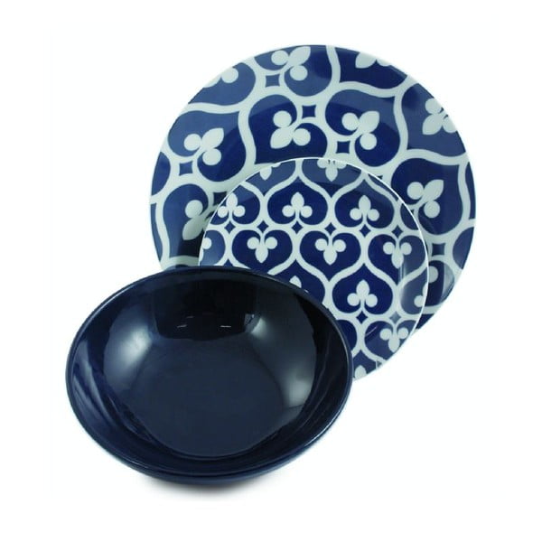 Zestaw talerzy porcelanowych Mandala Blu, 12 sztuk