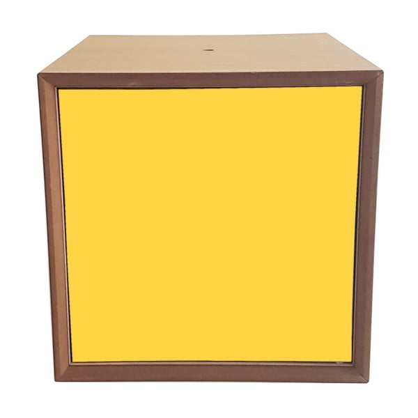 Półka modułowa z żółtymi drzwiami Ragaba PIXEL, 40x40 cm