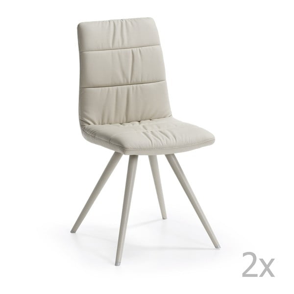 Zestaw 2 białych krzeseł La Forma Lark2 Chrome