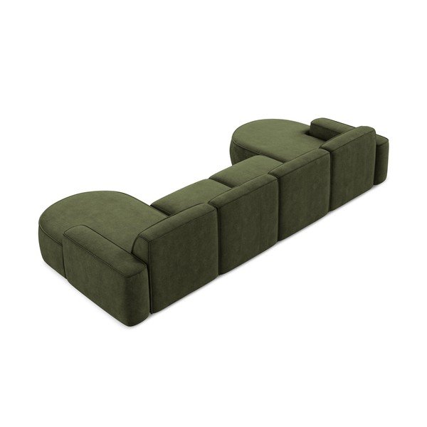 Zielony narożnik z tkaniny szenilowej (w kształcie litery U) Omao – Makamii-image-3