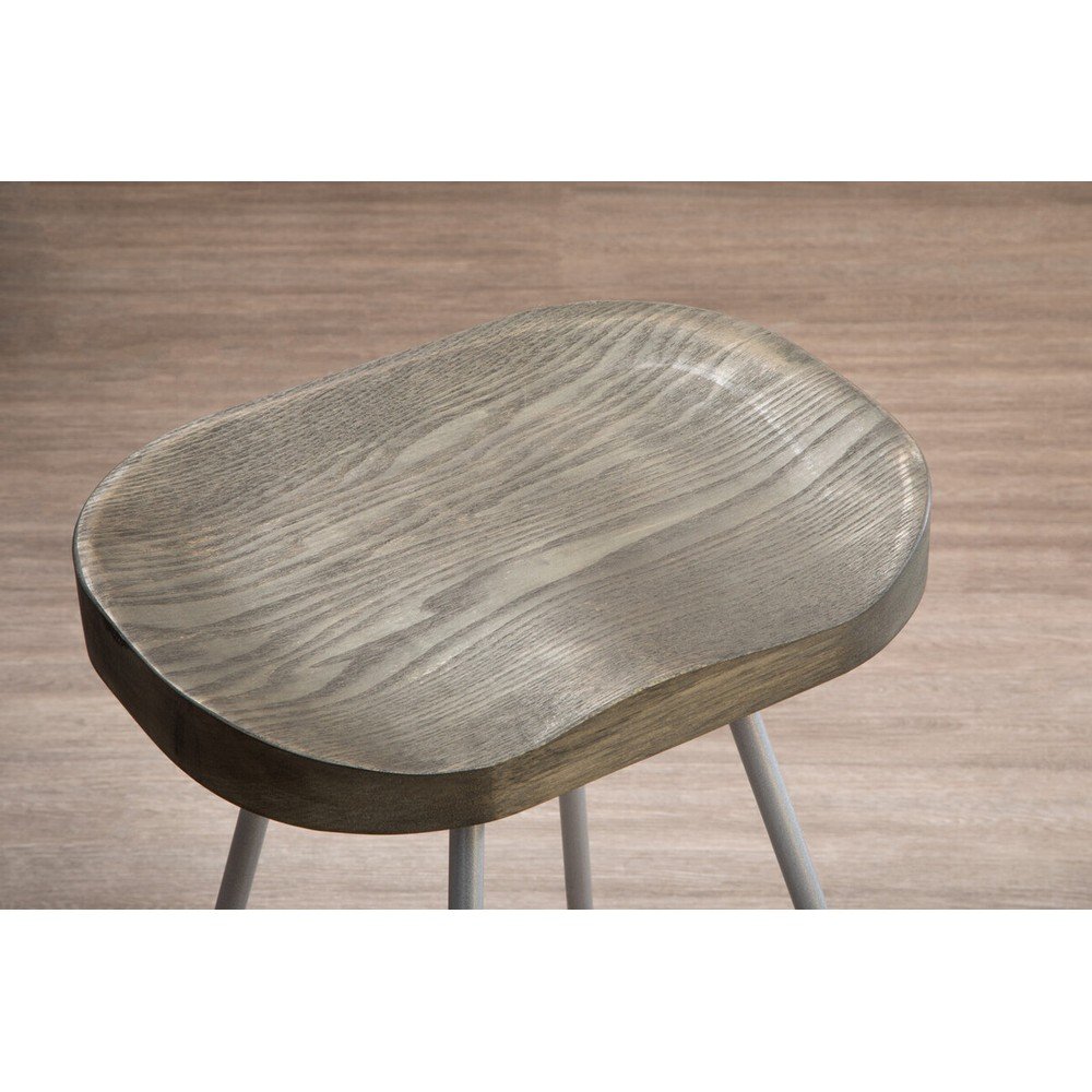 Hoker z litego drewna wiązu w kolorze srebra/w naturalnym kolorze (wysokość siedziska 78 cm) District – Premier Housewares (zdjęcie 11)