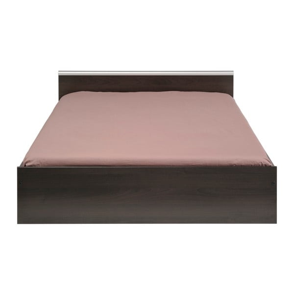 Brązowe łóżko 2-osobowe z 2 szufladami Parisot Arlette, 140x200 cm