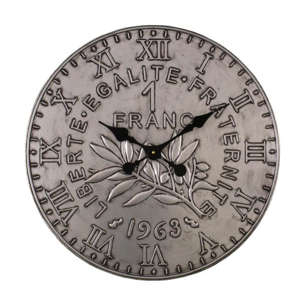 Zegar ścienny w kolorze srebra Antic Line, ø 60 cm