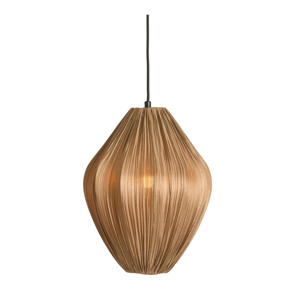 Brązowa lampa wisząca z tekstylnym kloszem ø 12 cm Verita – Light & Living (zdjęcie 2)