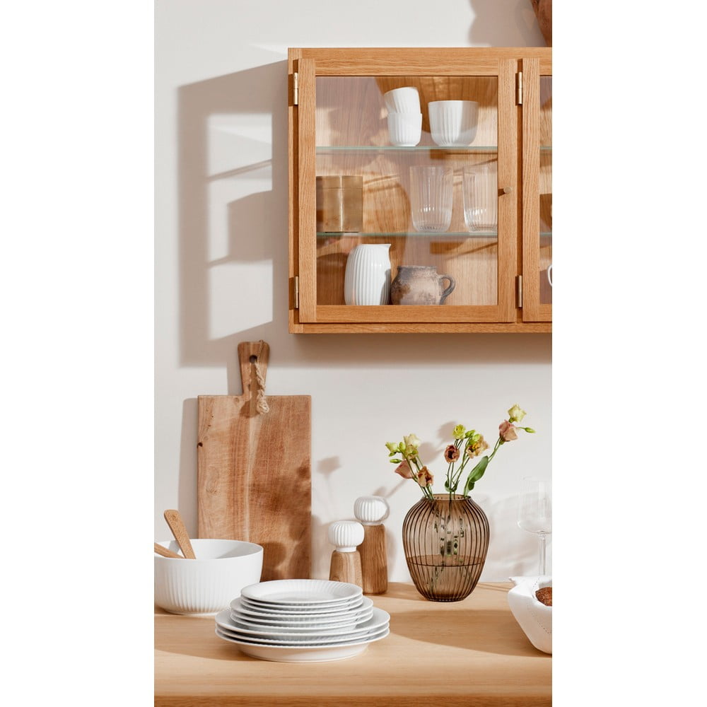Młynek do przypraw z drewna dębowego z białym porcelanowym detalem Kähler Design Hammershoi, wys. 17,5 cm (zdjęcie 4)