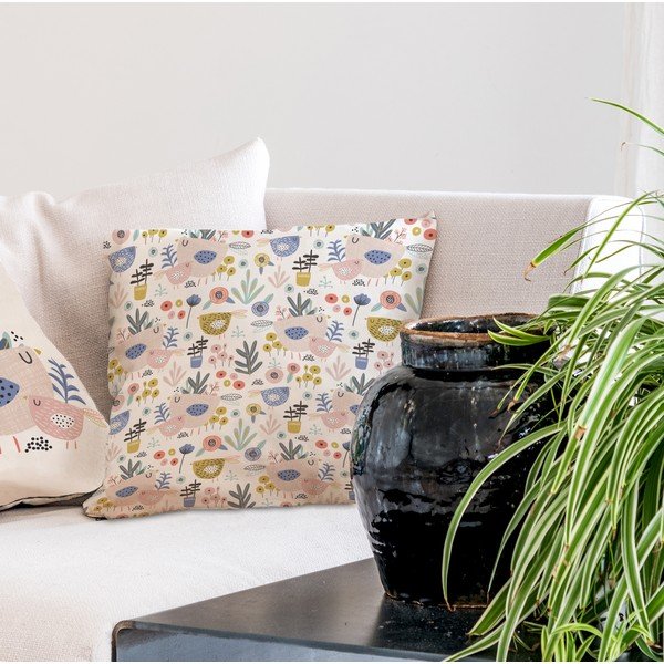 Poduszka Butter Kings z bawełny Bird Family, 45x45 cm-image-1