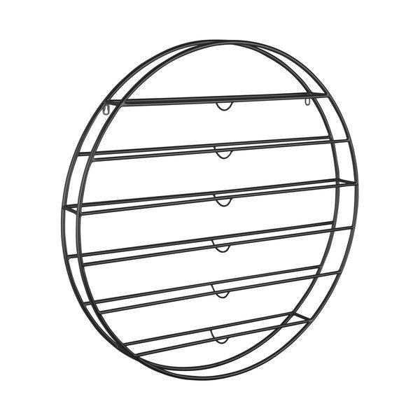 Czarny wiszący metalowy regał na wino liczba butelek 12 80x80x9 cm Redondo – PT LIVING-image-3