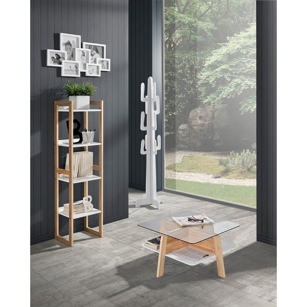 Naturalny stolik ze szklanym blatem 60x60 cm Varm – Tomasucci-image-1