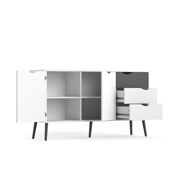 Czarno-biała komoda Tvilum Oslo, 147 x 82 cm-image-4