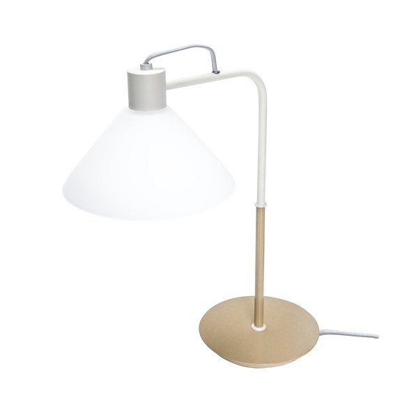 Biała lampa stołowa ze szklanym kloszem (wysokość 44 cm) Spot – Hübsch-image-2