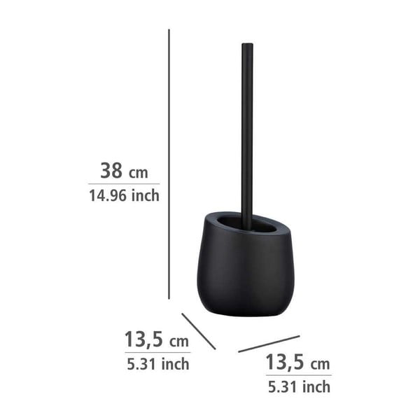 Szczotka do WC ceramiczna w kolorze matowej czerni Badi – Wenko-image-3