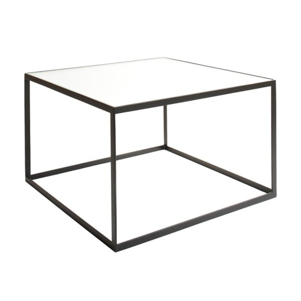 Czarny stolik ze szkłem matowym Kureli Kubisto, 60x60cm