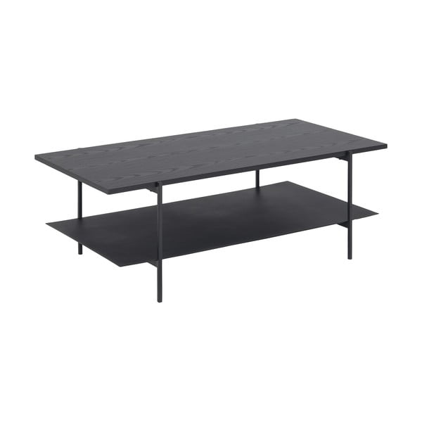 Czarny stolik z blatem w dekorze drewna jesionu Actona Angus-image-4