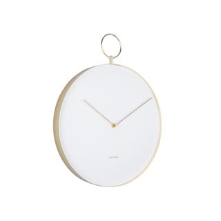 Biały metalowy zegar ścienny Karlsson Hook, ø 34 cm