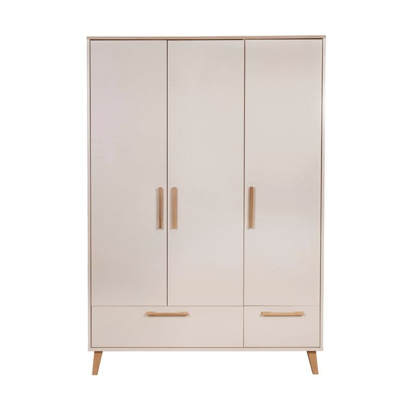 Kremowo-naturalna szafa dziecięca w dekorze dębu 138x200x55 cm Jil – Roba