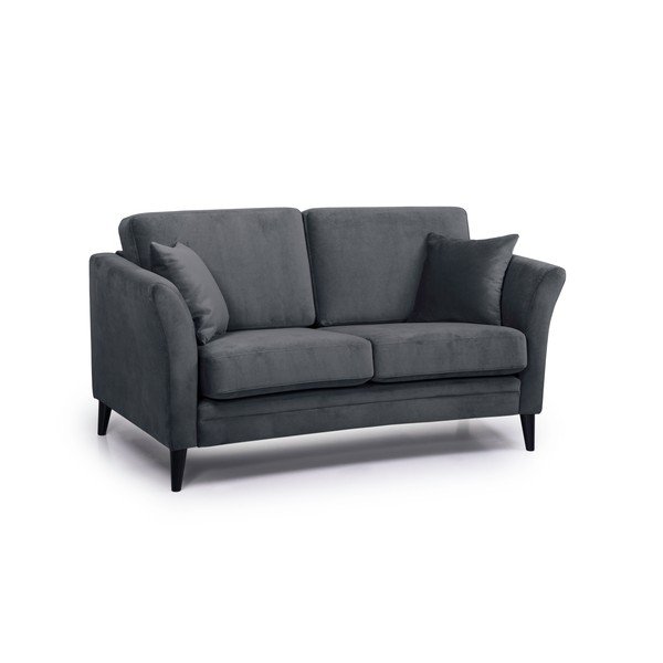 Ciemnoszara aksamitna sofa Scandic Eden, 165 cm-image-2