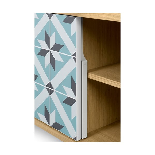 Szafka pod TV z dębowego drewna z metalowymi nóżkami TemaHome Dann Makaresh-image-1