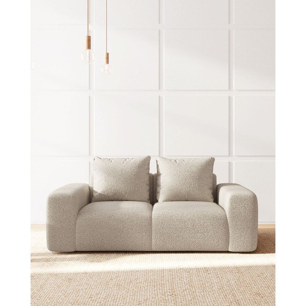 Beżowa sofa z materiału bouclé Bouclé 212 cm Feiro – MESONICA-image-3