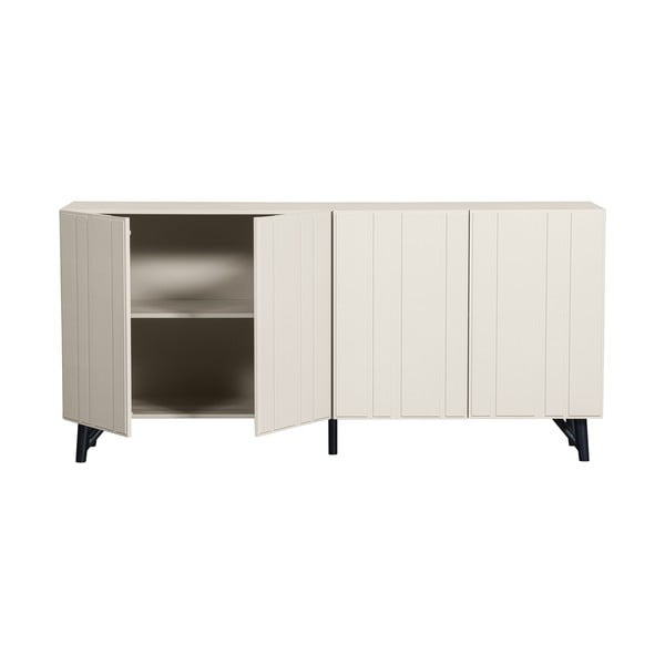 Kremowa niska komoda z litego drewna sosnowego 181x85 cm Miller – WOOOD-image-3