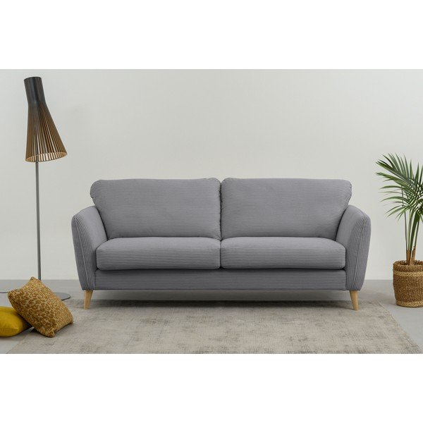 Ciemnoszara sztruksowa sofa 206 cm Paris – Scandic-image-1