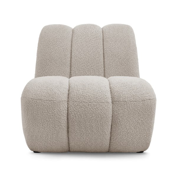 Beżowy fotel z materiału bouclé Janissaire – Bobochic Paris-image-3