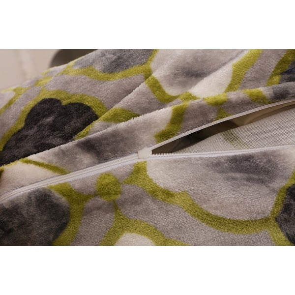 Zielono-szara pościel jednoosobowa z mikropluszu 140x200 cm – My House-image-3