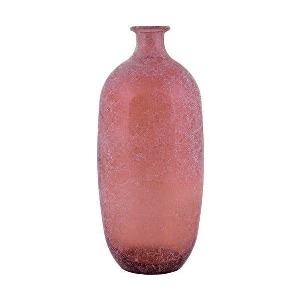 Różowy wazon ze szkła z recyklingu Ego Dekor Napoles, wys. 38 cm