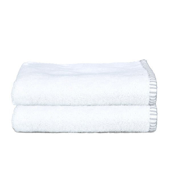 Zestaw 2 ręczników Whyte 50x90 cm, biało-szary